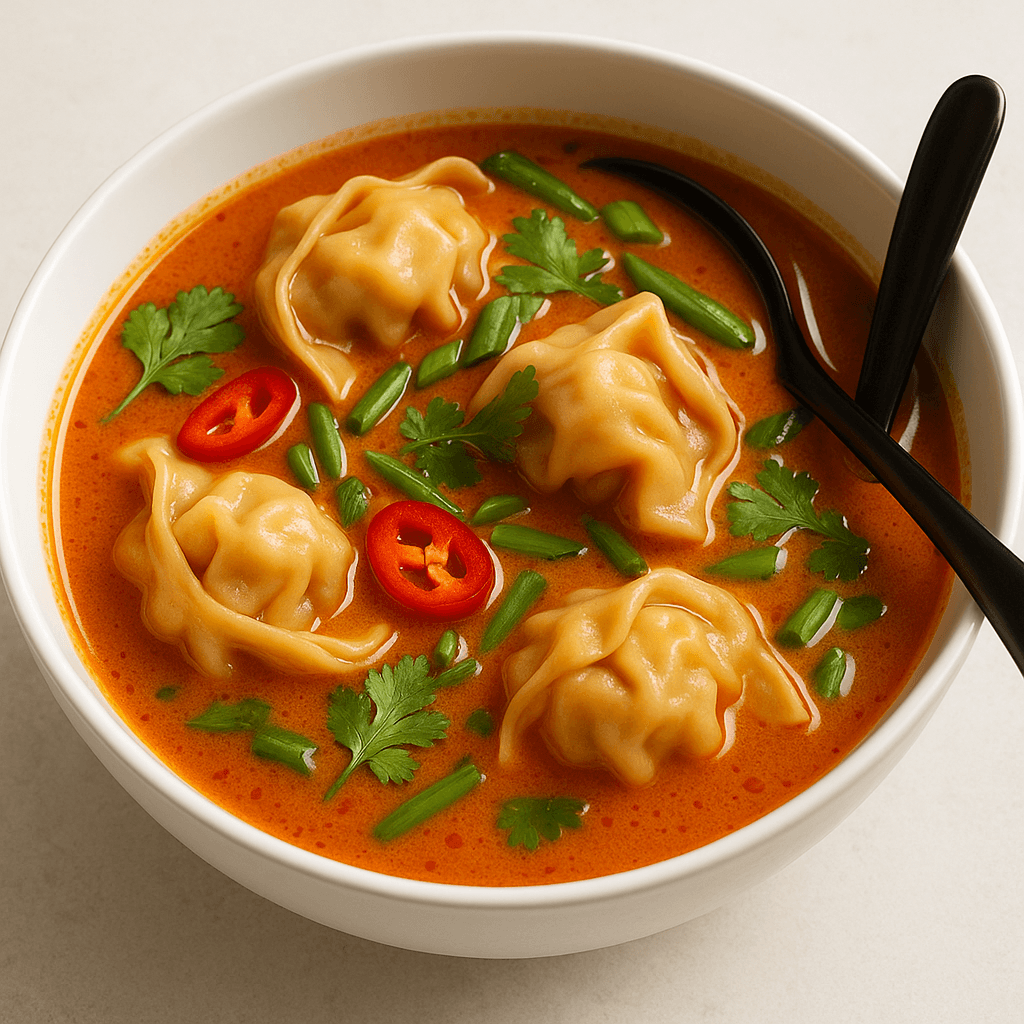 Red Thai Curry Wonton Soup