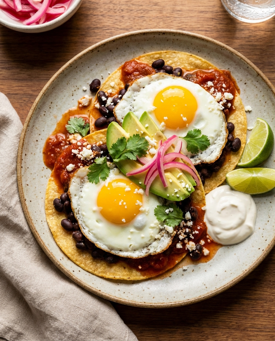 Huevos Rancheros on Corn Tortillas