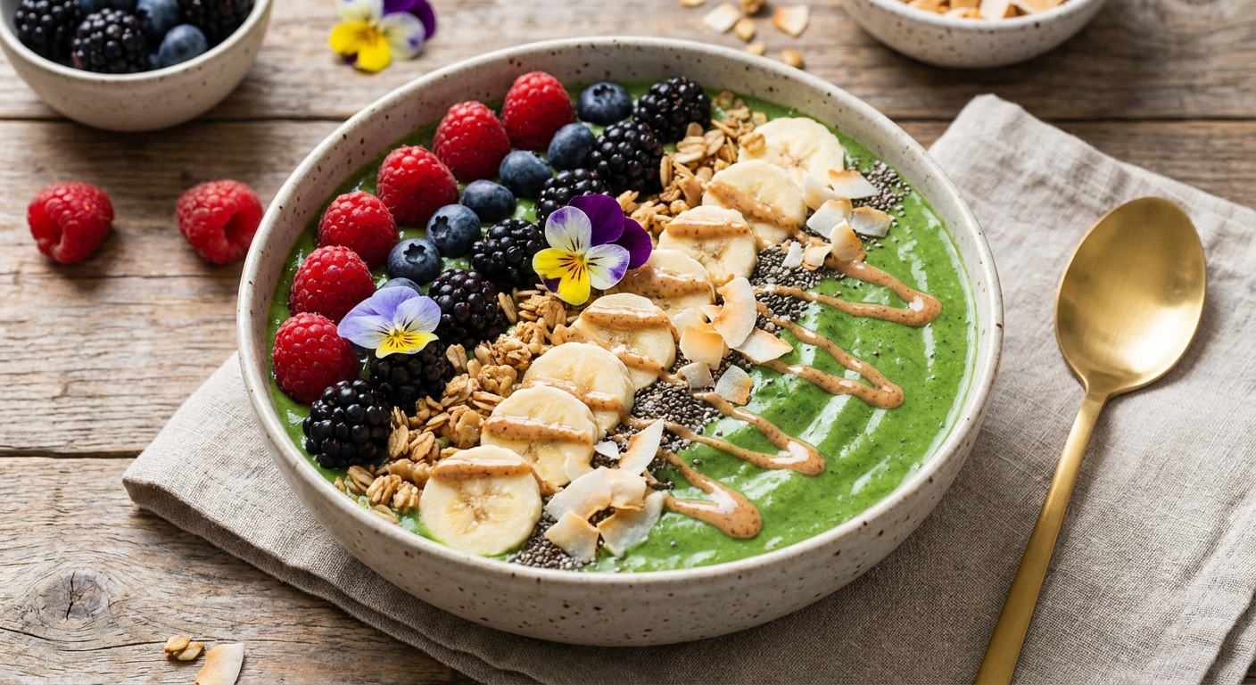 Berry Banana Spinach Smoothie Bowl