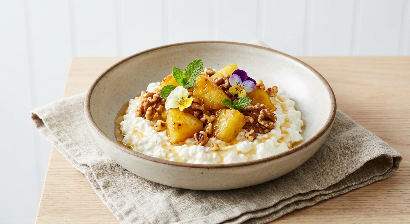 Cottage Cheese with Pineapple & Toasted Walnuts