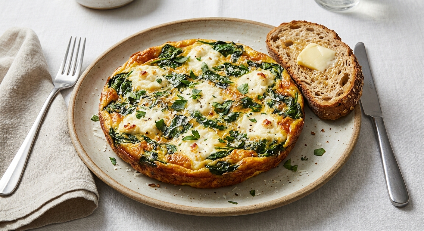 Spinach & Ricotta Frittata with Whole-Grain Toast