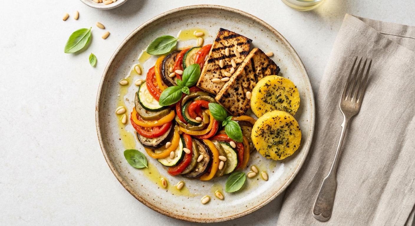 Ratatouille with Grilled Tofu & Baked Polenta