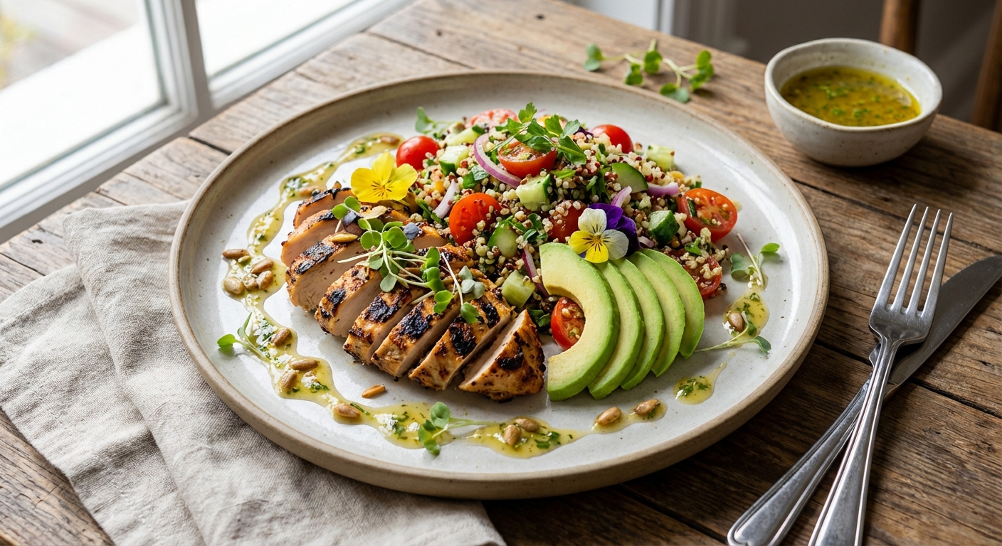 Grilled Chicken & Quinoa Salad with Avocado