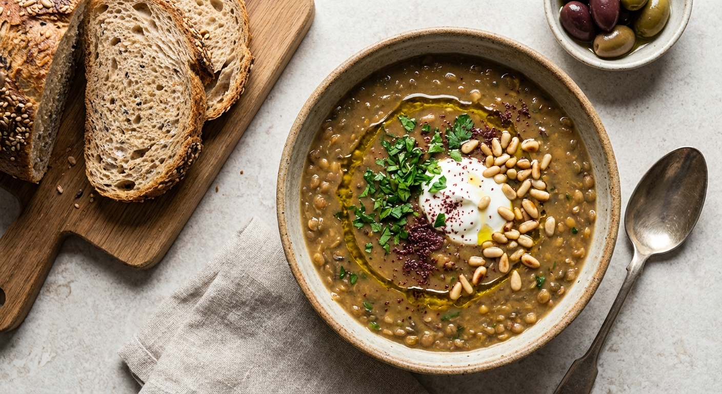 Mediterranean Lentil Soup with Whole-Grain Bread