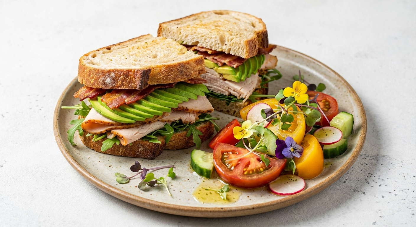 Turkey & Avocado Sandwich with Mixed Salad