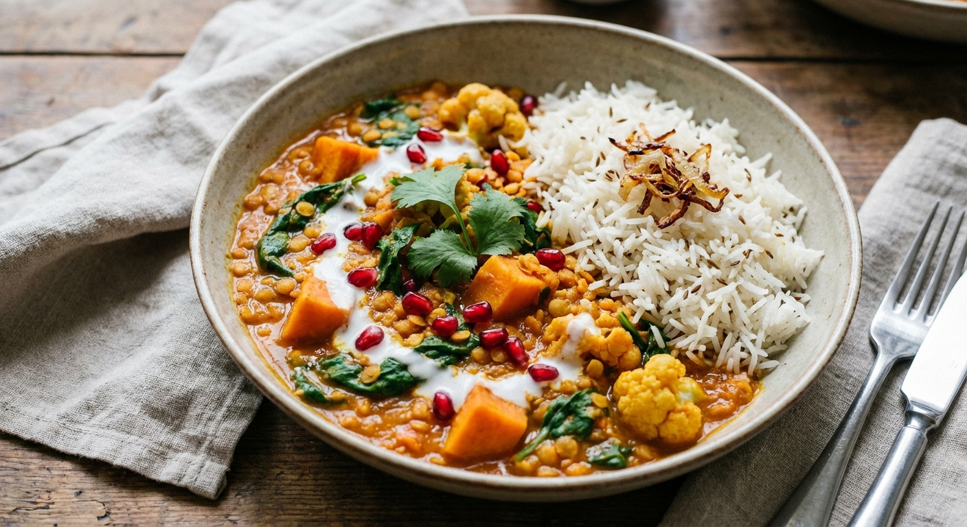 Lentil & Vegetable Curry with Basmati Rice