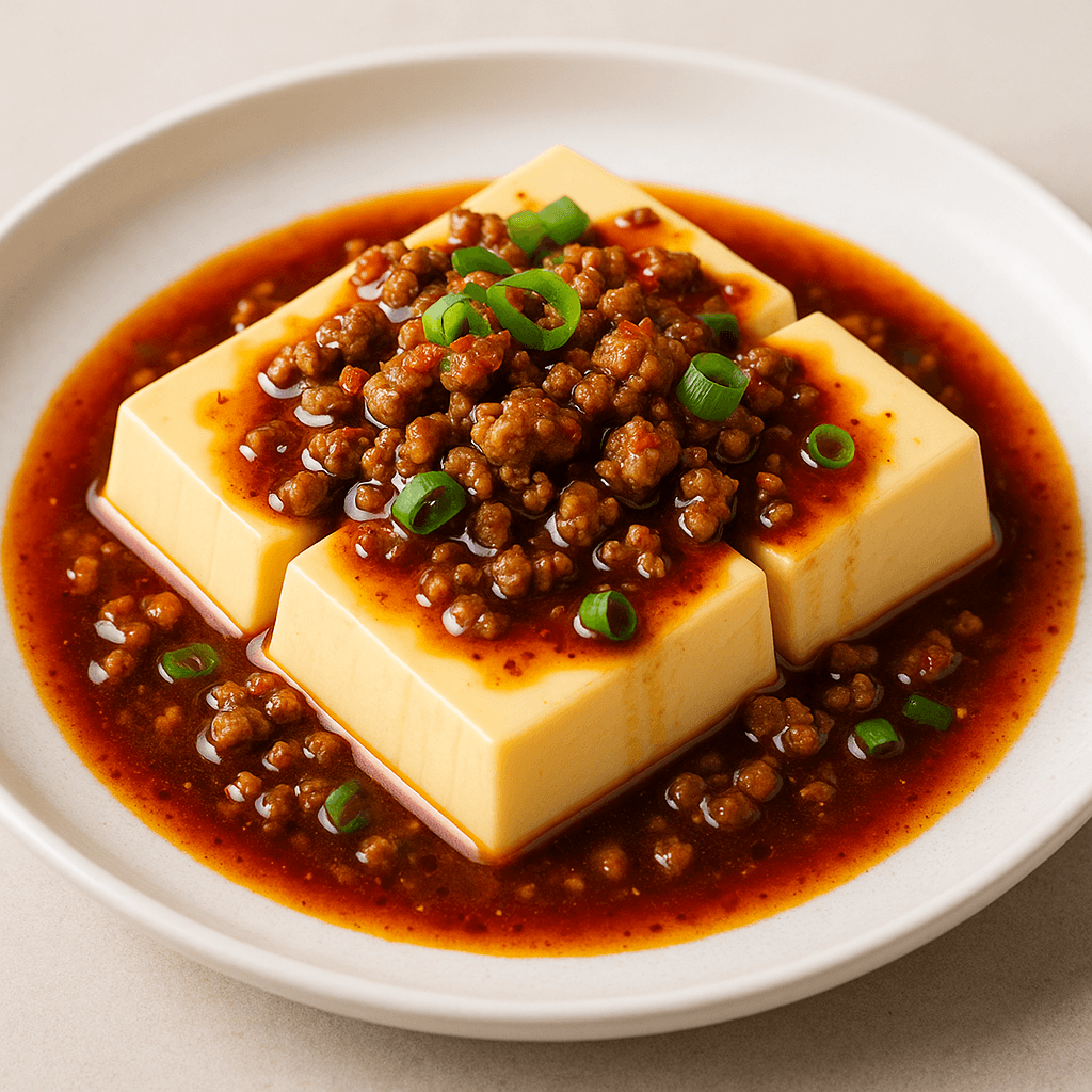 Steamed Mapo Egg Tofu