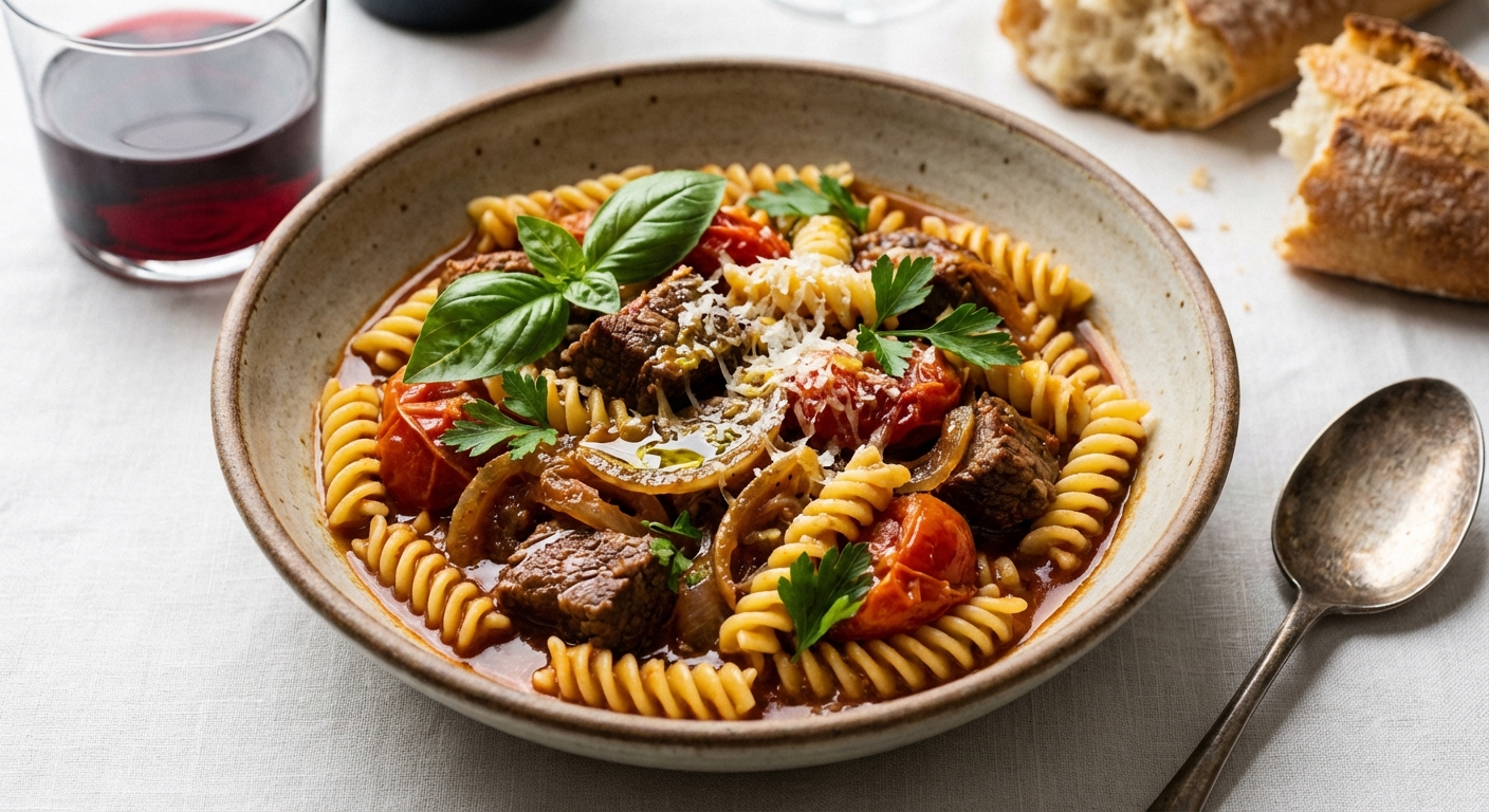 Tomato and Onion Pasta Goulash