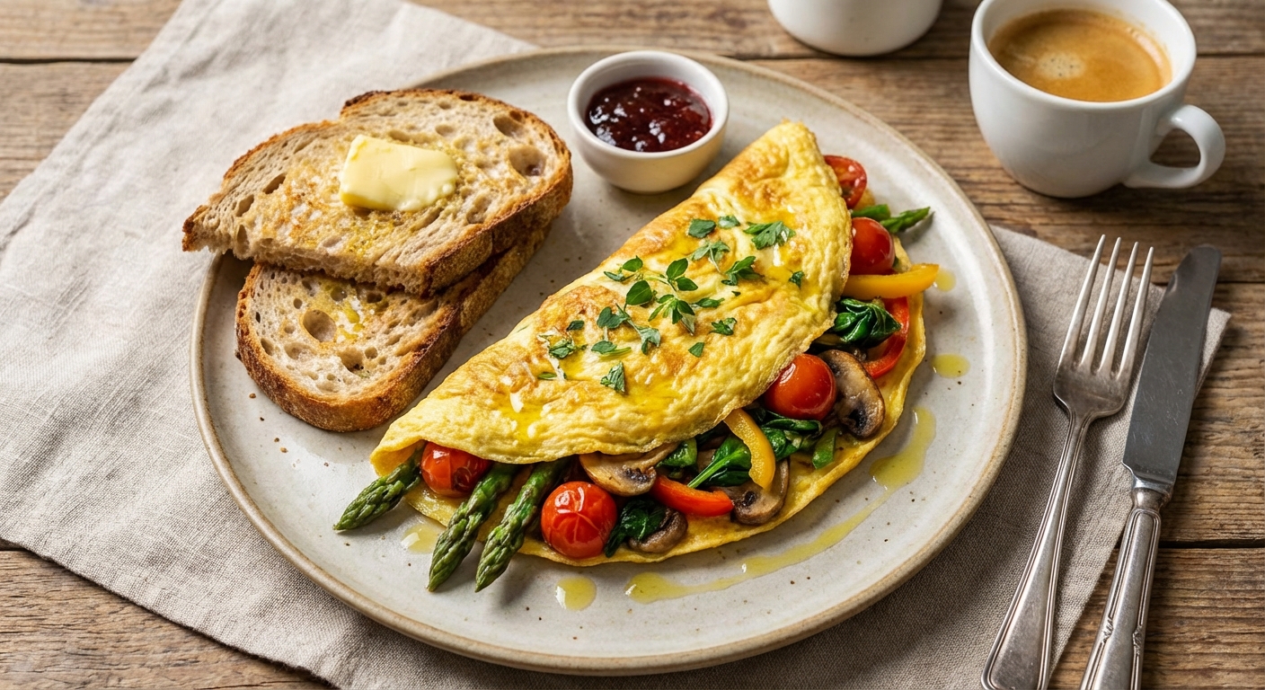 Vegetable Omelette with Toast