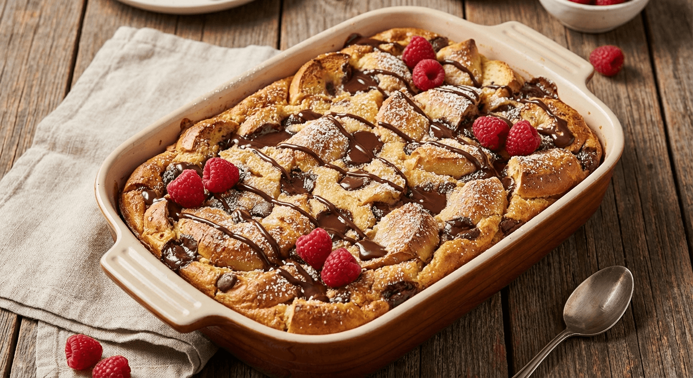 Chocolate Chip Bagel Casserole