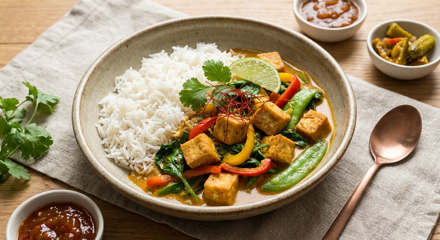 Vegetarian Tofu Curry with Basmati Rice