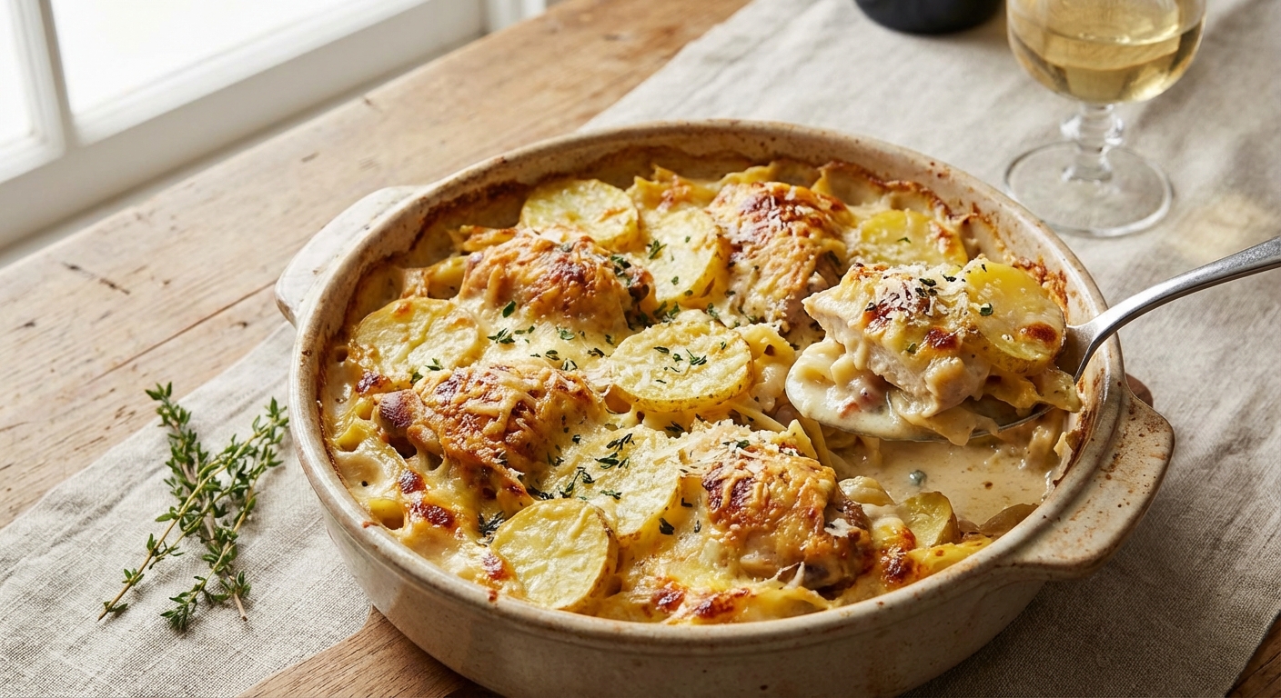 Chicken and Potato Pasta Bake