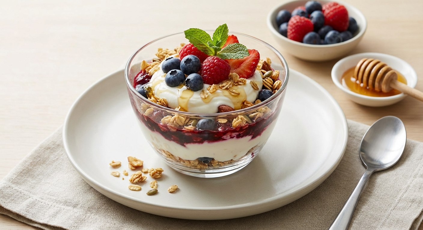 Greek Yogurt Berry & Oats Parfait