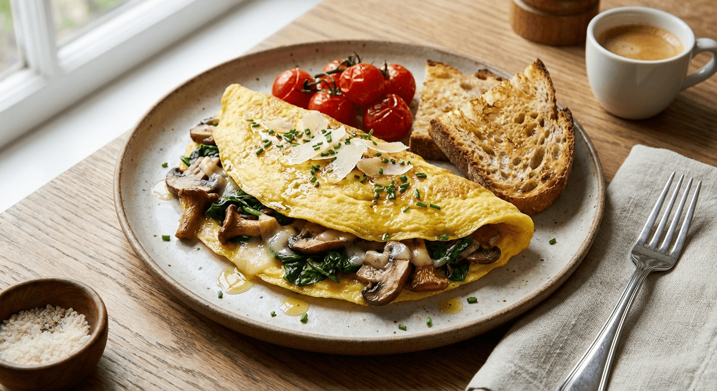 Mushroom and Spinach Omelette