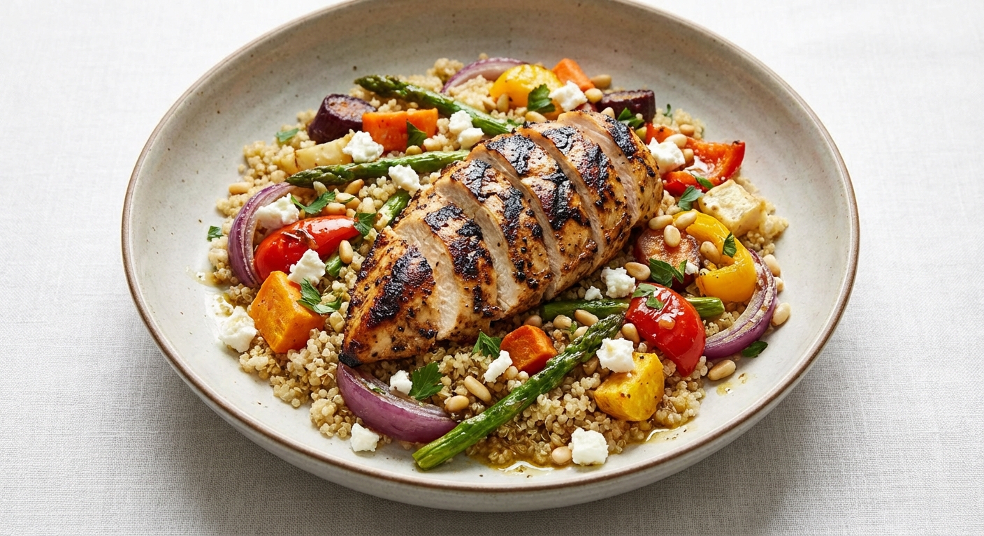 Grilled Chicken & Quinoa Salad with Roasted Vegetables