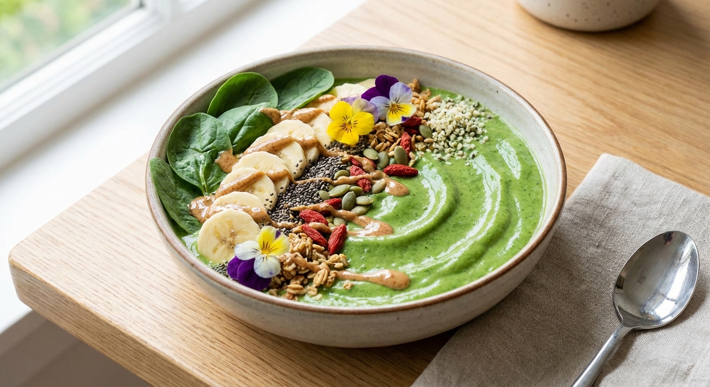 Spinach, Banana, and Protein Smoothie Bowl