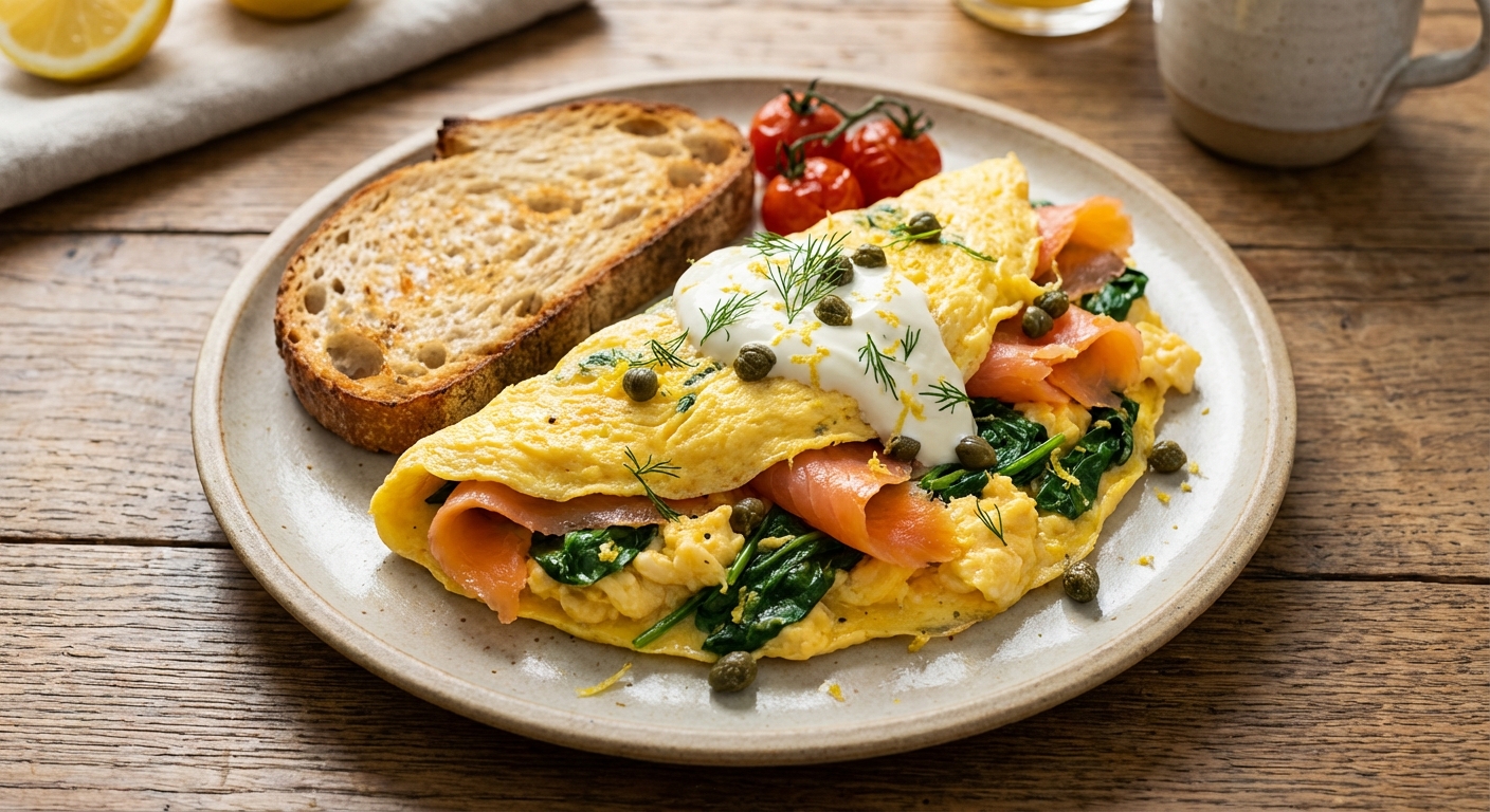 Spinach & Smoked Salmon Scramble