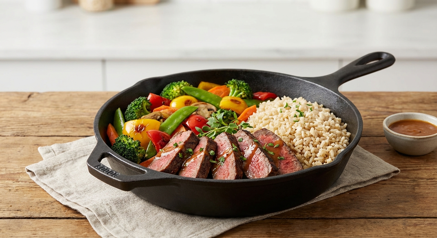 Skillet Beef & Vegetables with Brown Rice