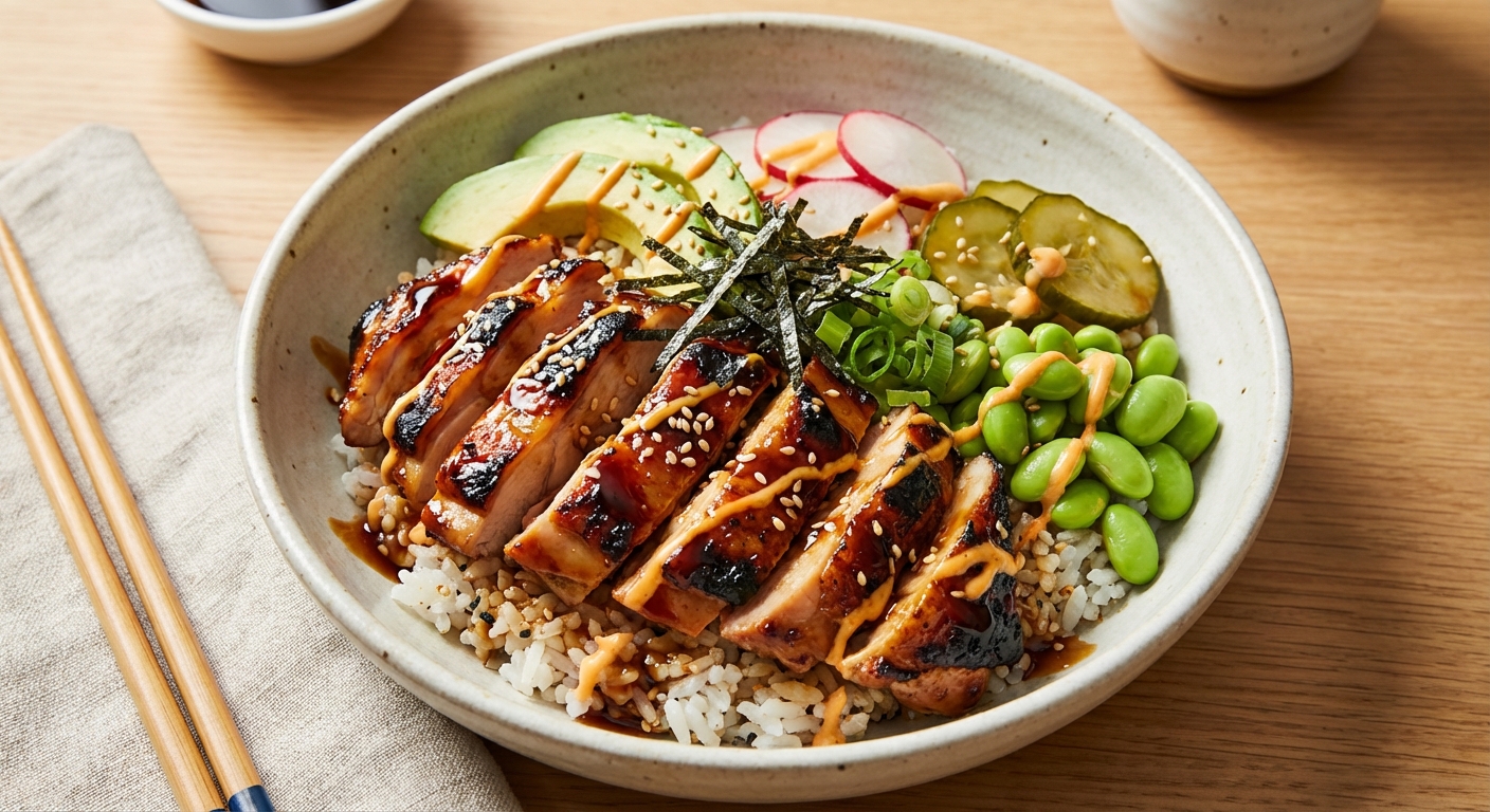 Teriyaki Chicken Sushi Rice Bowl