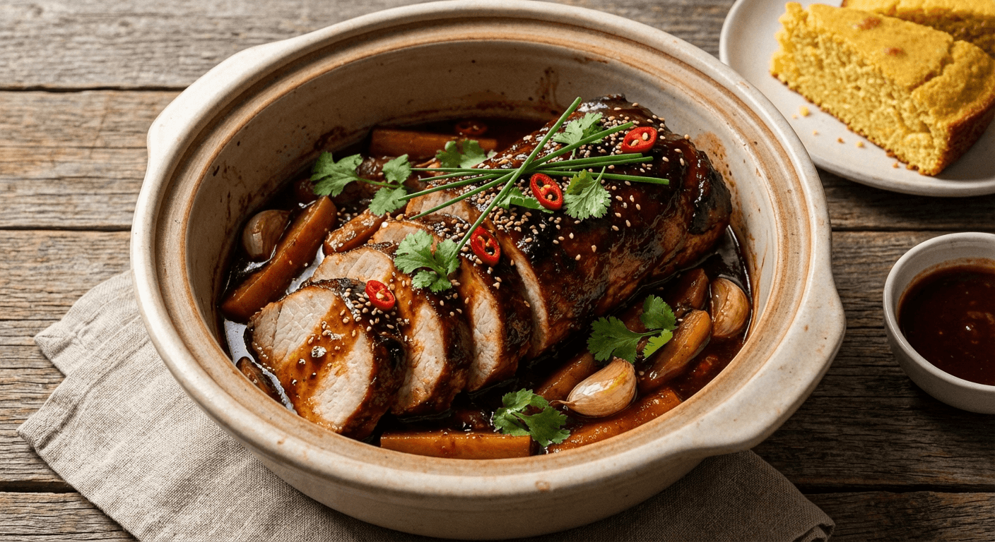 Spicy BBQ Pork Loin in the Slow Cooker