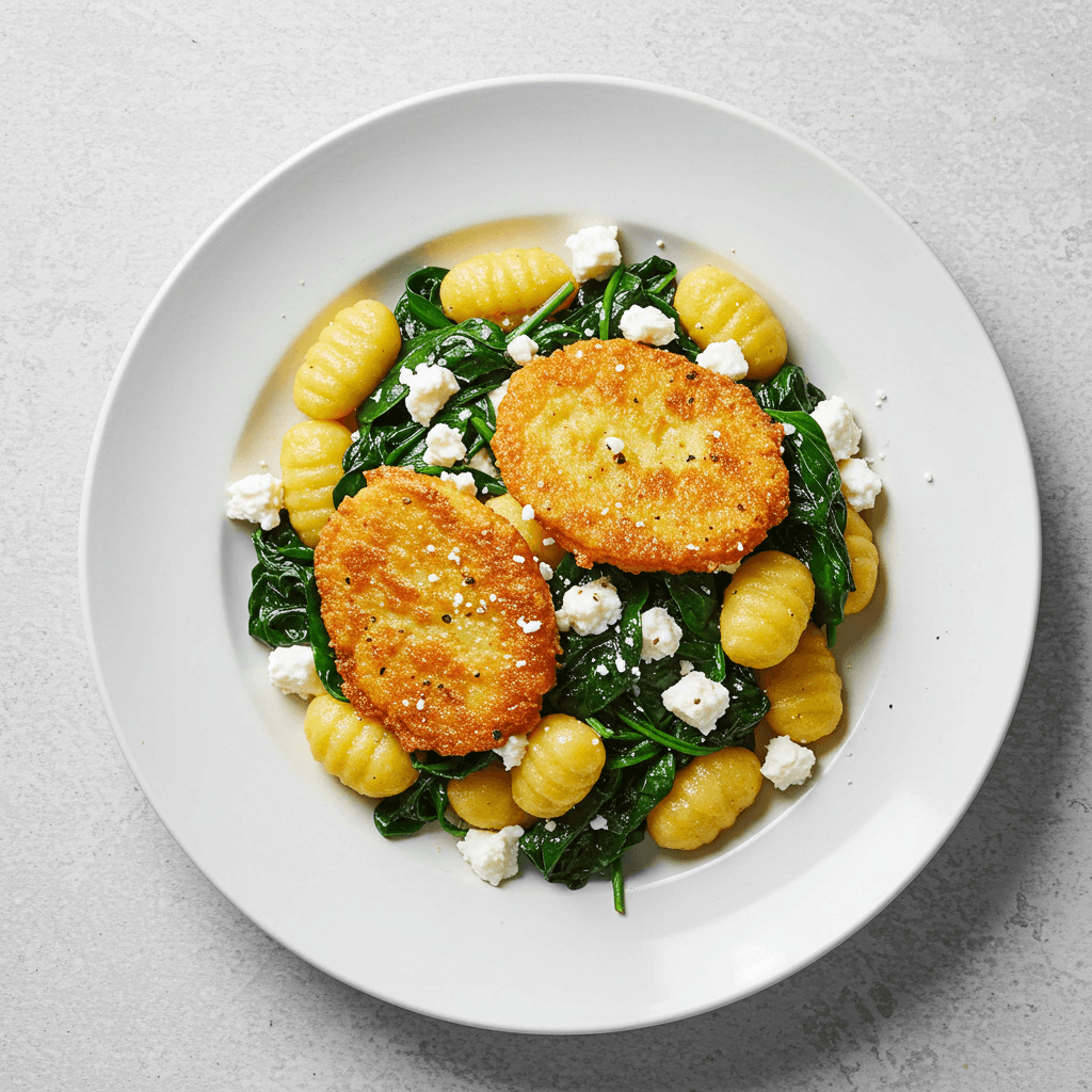 Crispy Gnocchi with Spinach and Feta - Delicious Homemade Recipe