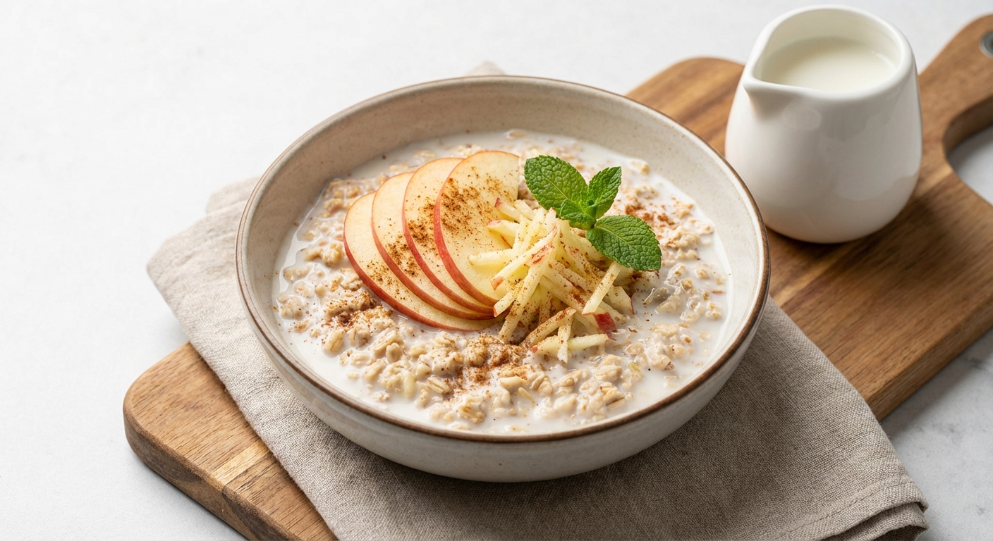 Swiss-Style Nut-Free Muesli with Milk & Fresh Apple