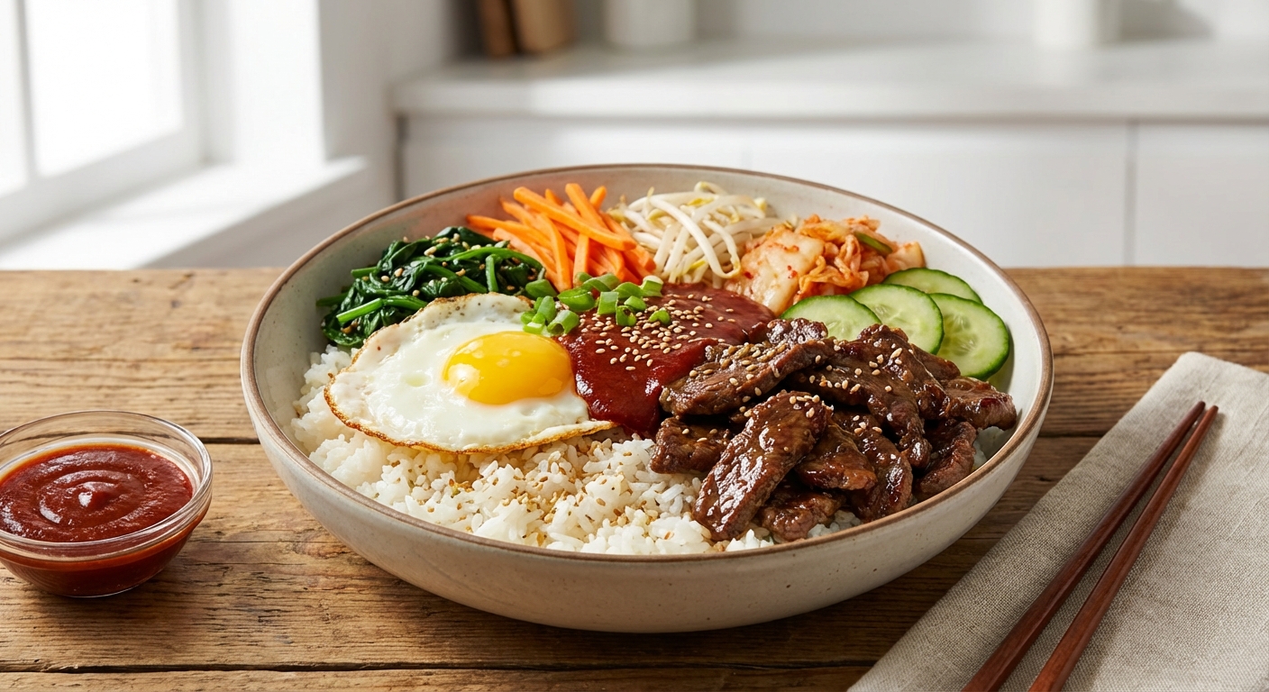 Quick Korean-Style Bulgogi Beef Bibim Bowl with Sesame Rice