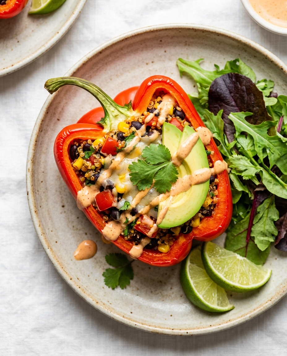 Stuffed Bell Peppers with Quinoa and Black Beans