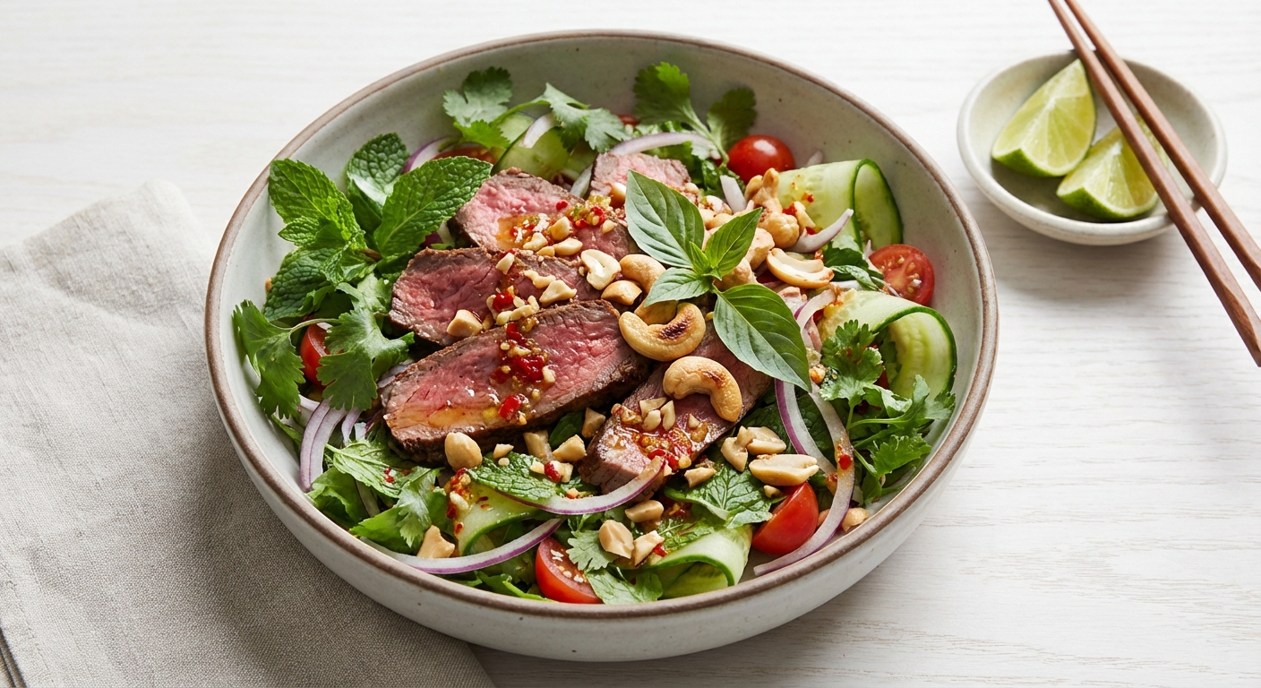 Thai Beef Salad with Mint, Cilantro & Toasted Cashews