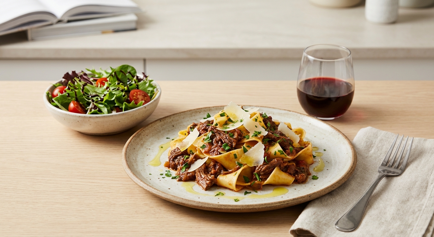 Beef Ragu with Pappardelle & Side Salad