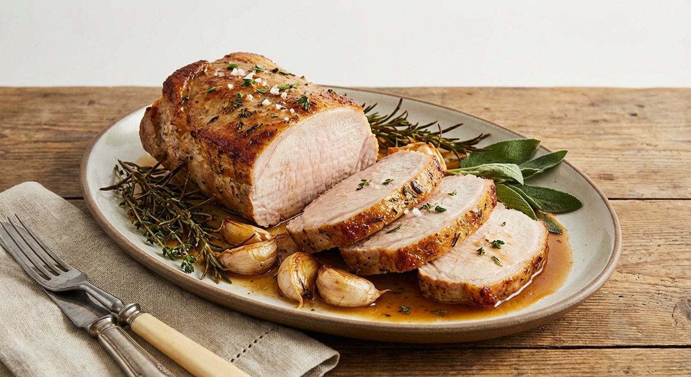 Roasted Pork Loin with Garlic and Herbs