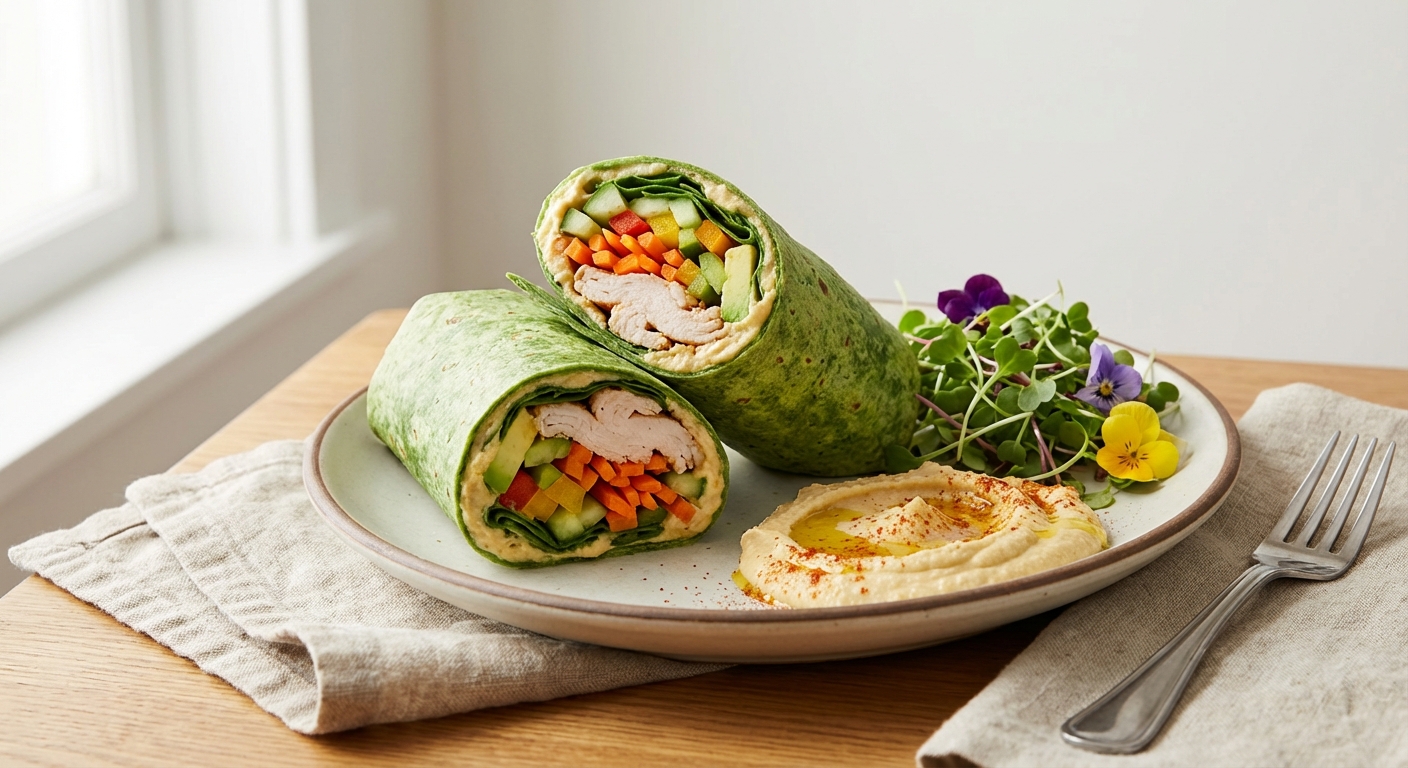 Turkey & Veggie Wrap with Hummus