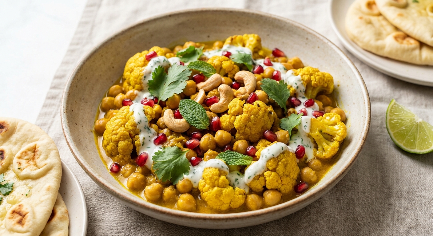 Curried Cauliflower and Chickpea Bowl