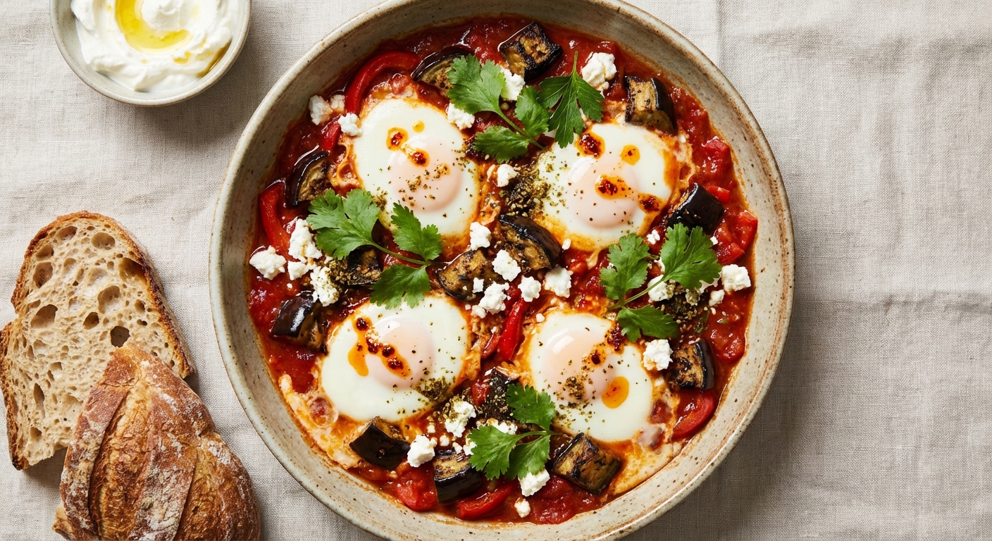 Shakshuka with Roasted Eggplant