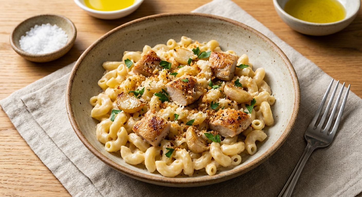 Garlic Macaroni with Chicken