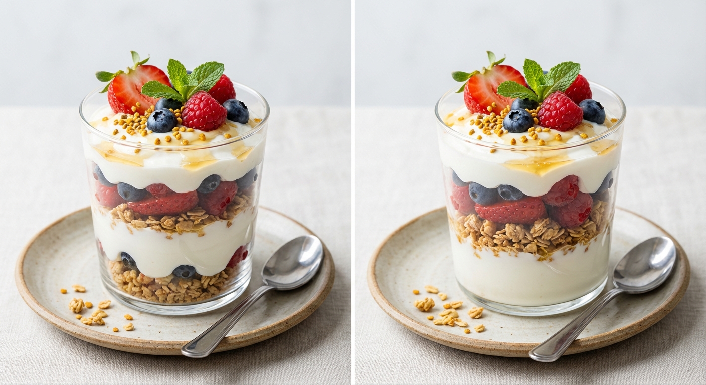 Greek Yogurt Berry Parfait with Honey & Granola