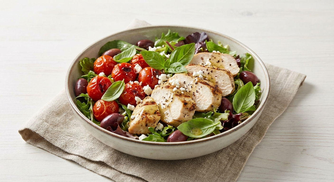 Tomato‑Basil Chicken Salad with Kalamata Olives