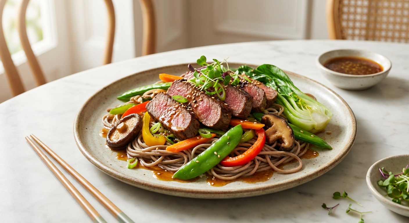 Lean Beef & Vegetable Stir-Fry with Soba Noodles