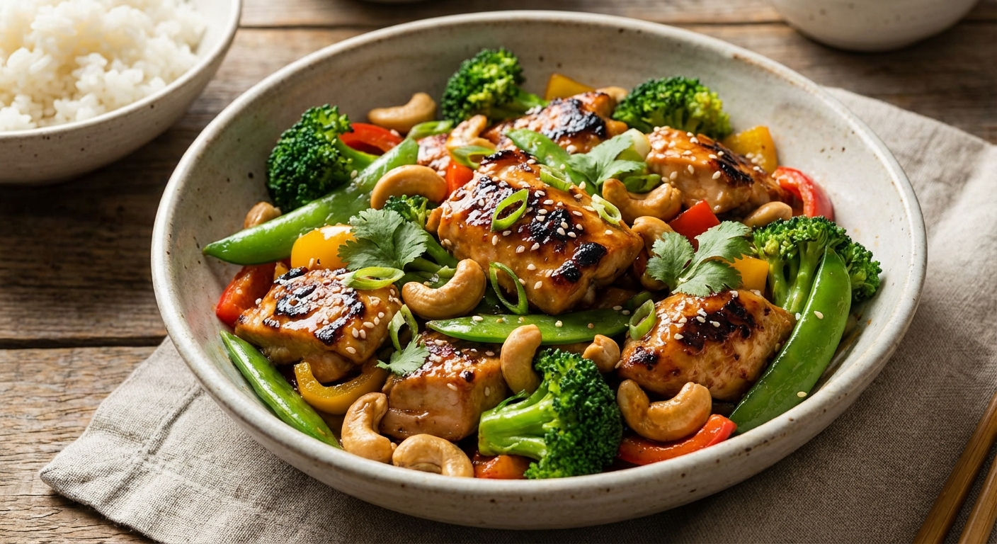 Wok-Seared Chicken Stir-Fry with Savory-Sweet Glaze