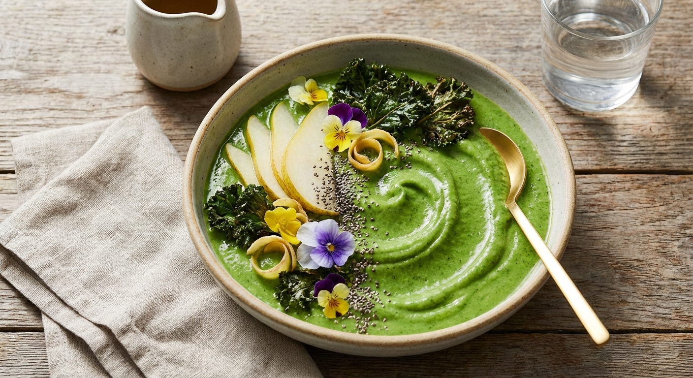 Kale, Pear & Ginger Green Smoothie with Chia