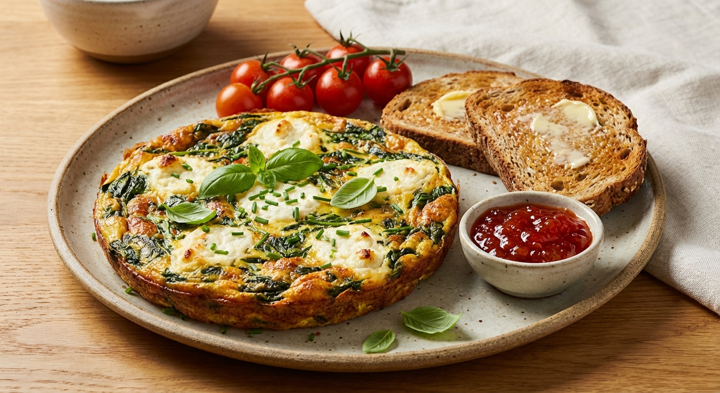 Spinach & Ricotta Frittata with Whole-Grain Toast