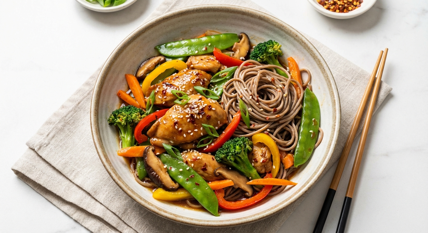 Chicken & Vegetable Stir-Fry with Soba Noodles