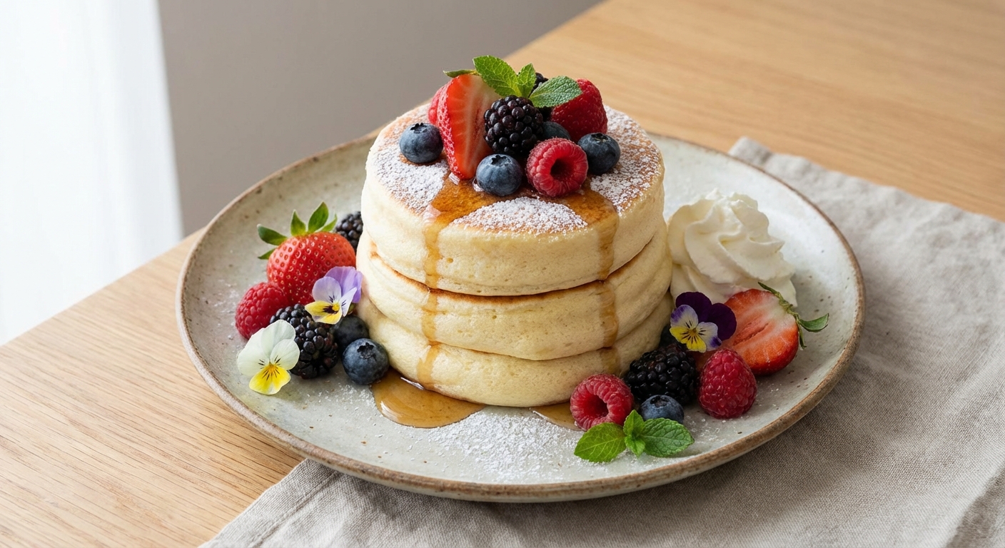 Fluffy Pancakes with Mixed Berries