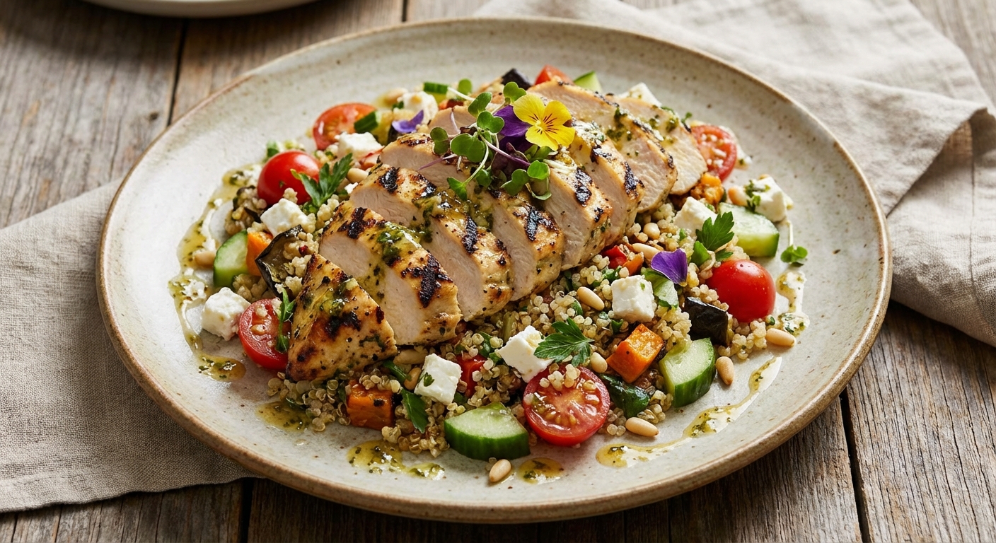 Grilled Lemon Chicken & Quinoa Salad