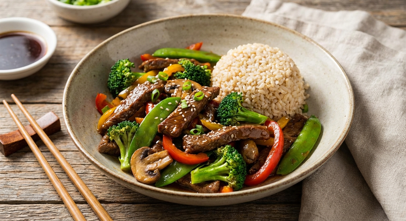 Beef Stir-Fry with Brown Rice