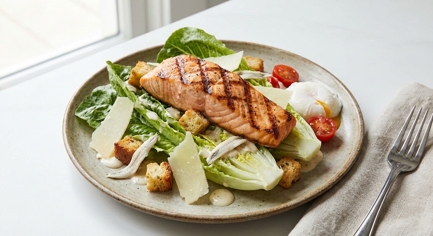 Grilled Salmon Caesar Salad