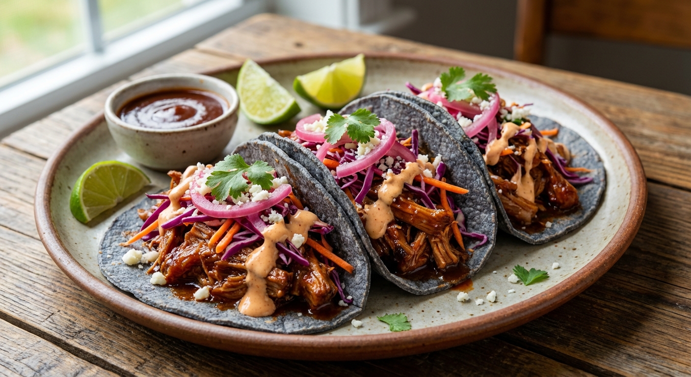 BBQ Pulled Pork Tacos with Cabbage Slaw