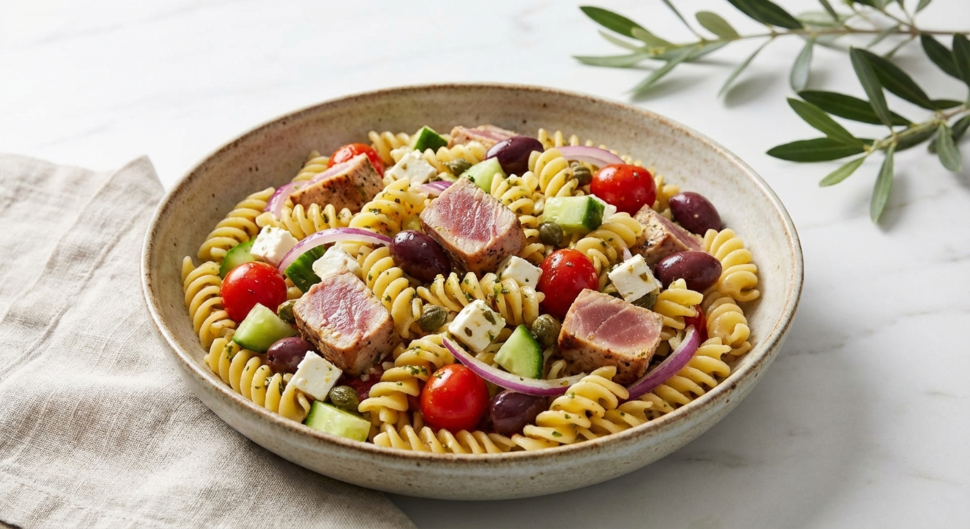 Mediterranean Pasta Salad with Tuna