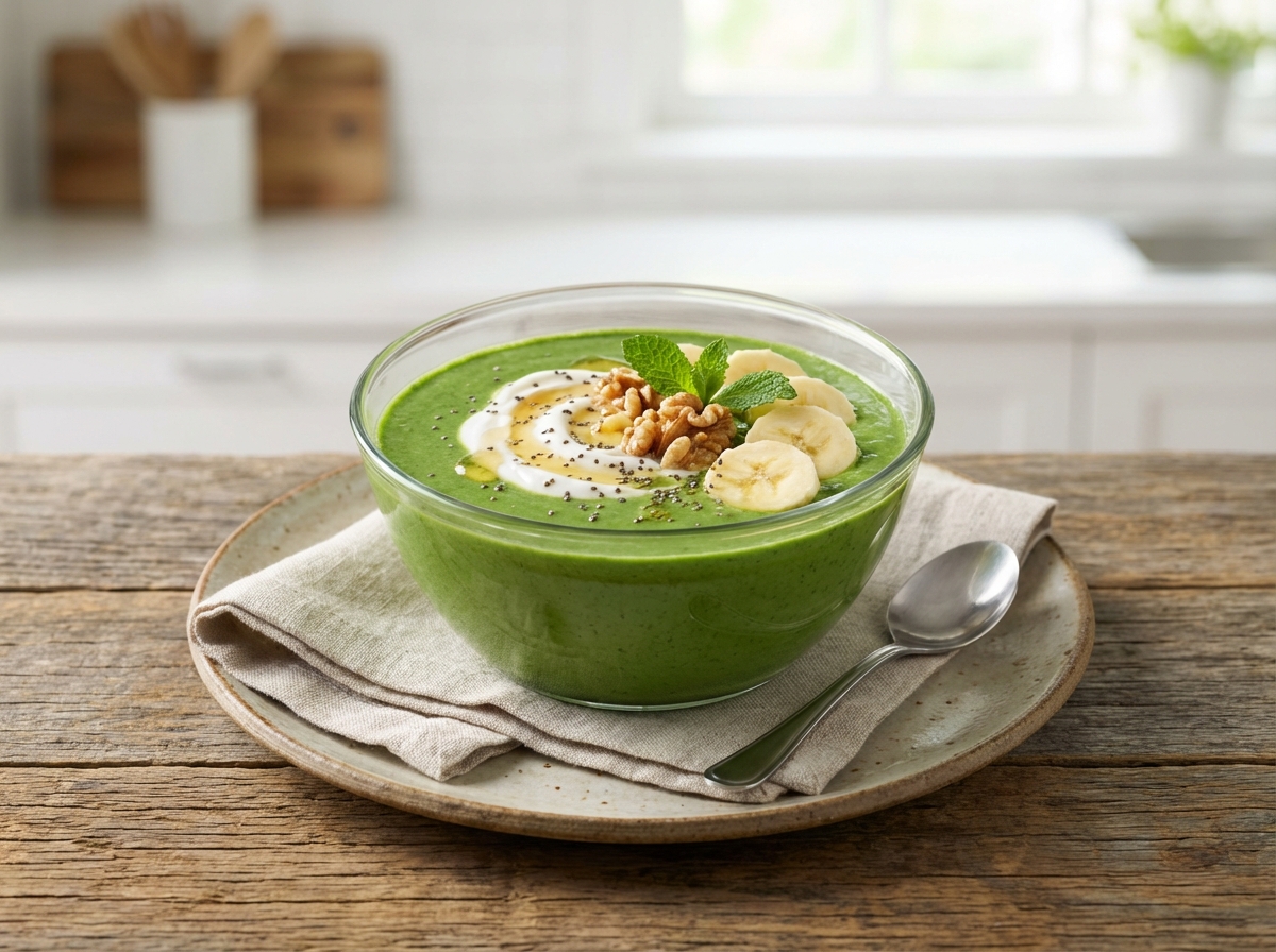 Greek-Style Spinach Banana Smoothie