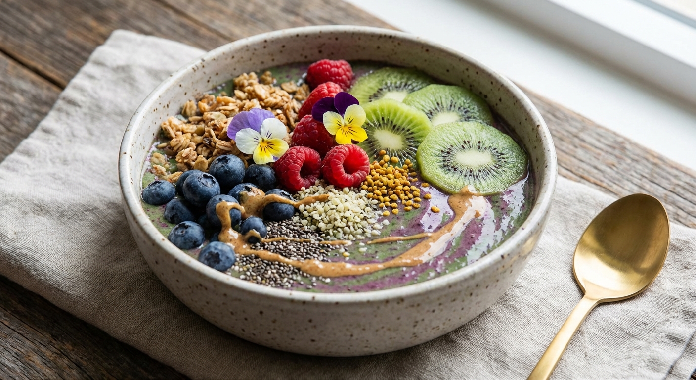 Berry-Spinach Protein Smoothie Bowl